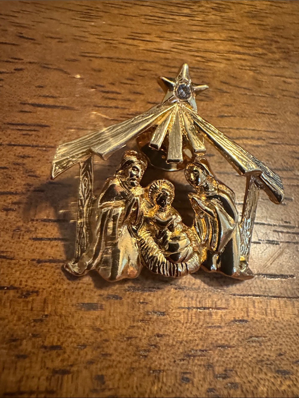 Gold Nativity Scene Ornament - Holiday Home Decoration